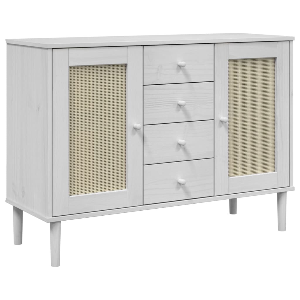 Helloshop26 - Buffet Sideboard Kommode Kleiderschrank Aufbewahrungsmöbel Organizer für Küche und Wohnzimmer Rattanoptik 112 x 40 x 02_0036223