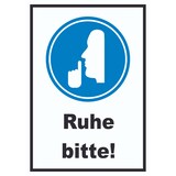 thumbnail of Ruhe bitte Schild A1 Rückseite selbstklebend