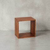 thumbnail of Cube Regal `Nako`: Massivholz, Beistelltisch/Bücherregal, vielseitig, pflegeleicht. Braun, 43x33x43 cm | Kadima Design