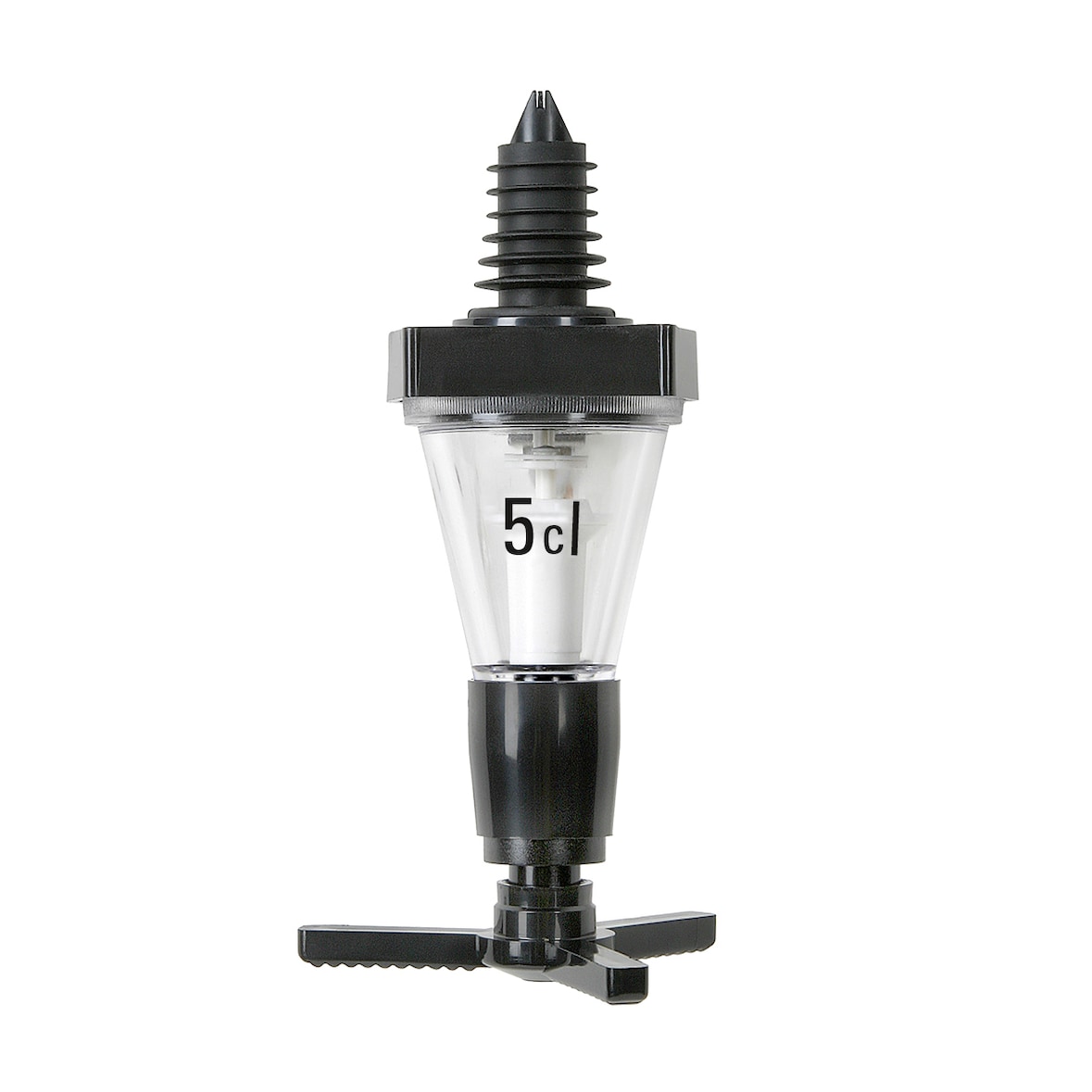 ECO - Portionierer - 5,0 cl. = 50 ml. für 0,7 - 1,0 lt. Flaschen - Kunststoff schwarz
