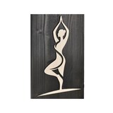 thumbnail of Raumzutaten Wandbild Deko aus Holz "Yoga" 20x80cm Vrksasana - Baum