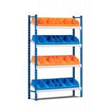 thumbnail of PROREGAL Schrägbodenregal MAXIMUS | Grundregal | HxBxT 120x125x40cm | 3 Ebenen | Fachlast 130kg | Lichtblau/Lichtgrau