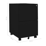 thumbnail of vidaXL Aktenschrank mit Rollen Schwarz 39x45x67 cm Stahl