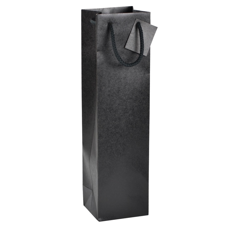 Bolsa 1 magnum de kraft negro con asas de cordón por 100 - Gimex