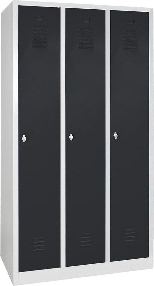 Garderobenspind "Profi" mit Drehriegelverschluss, 3 Abteile, BxTxH 900x500x1800 mm
