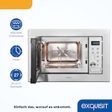 thumbnail of Exquisit Einbau-Mikrowelle EMW20-DG-020 inox | Grill | max. 1000 W | Garraum 20 l | Edelstahl Front
