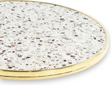 thumbnail of Runder Tischplatte MARCEAU - Terrazzo weiß - Messingkreis