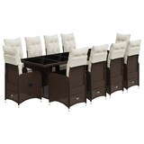 thumbnail of vidaXL 11-tlg. Garten-Bistro-Set mit Kissen Braun Poly Rattan