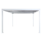 thumbnail of Alu Pergola HWC-L41, Lamellen-Pavillon Terrassenüberdachung, stabiles 8cm-Metall-Gestell 3x3,7m ~ weiß