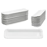 thumbnail of 24x Pur Pappteller aus Porzellan 20,2x6cm weiß Servier-Teller Wurst Pralinen