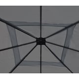 thumbnail of Pergola Cadiz, Garten Pavillon, stabiles 7cm-Gestell mit Seitenwand ~ hellgrau 4x4m