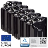 thumbnail of BW® Kraftstoffkanister Metall Benzinkanister 5x 20 Liter - Schwarz - RAL 9005 - TÜV-geprüft und UN-Zulassung - Made in Europe