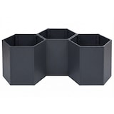 thumbnail of Décoshop26 - Juego de 3 jardineras elevadas hexagonales 1380 L 77 x 264 x 100 cm acero galvanizado antracita con recubrimiento en 04_0008851