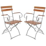 thumbnail of 2er-Set Gartensessel Armlehne Biergartensessel Gartenstuhl Akazienholz klappbar : 2er-Set