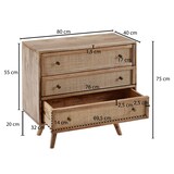 thumbnail of WOHNLING Sideboard 80x75x40 cm Mango Massivholz Anrichte Kommodenschrank