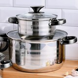 thumbnail of San Ignacio - Batería de cocina 16/18/20/24cm Acero Inox apta para inducción con Cubertería de 24 piezas en Acero Inox en color Azul