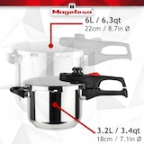 thumbnail of Magefesa Practika Plus - Olla Express Rápida 3.2L, Acero Inoxidable 18/10, Sensor Presión, Inducción, Ahorro Energético, Cocina Sana