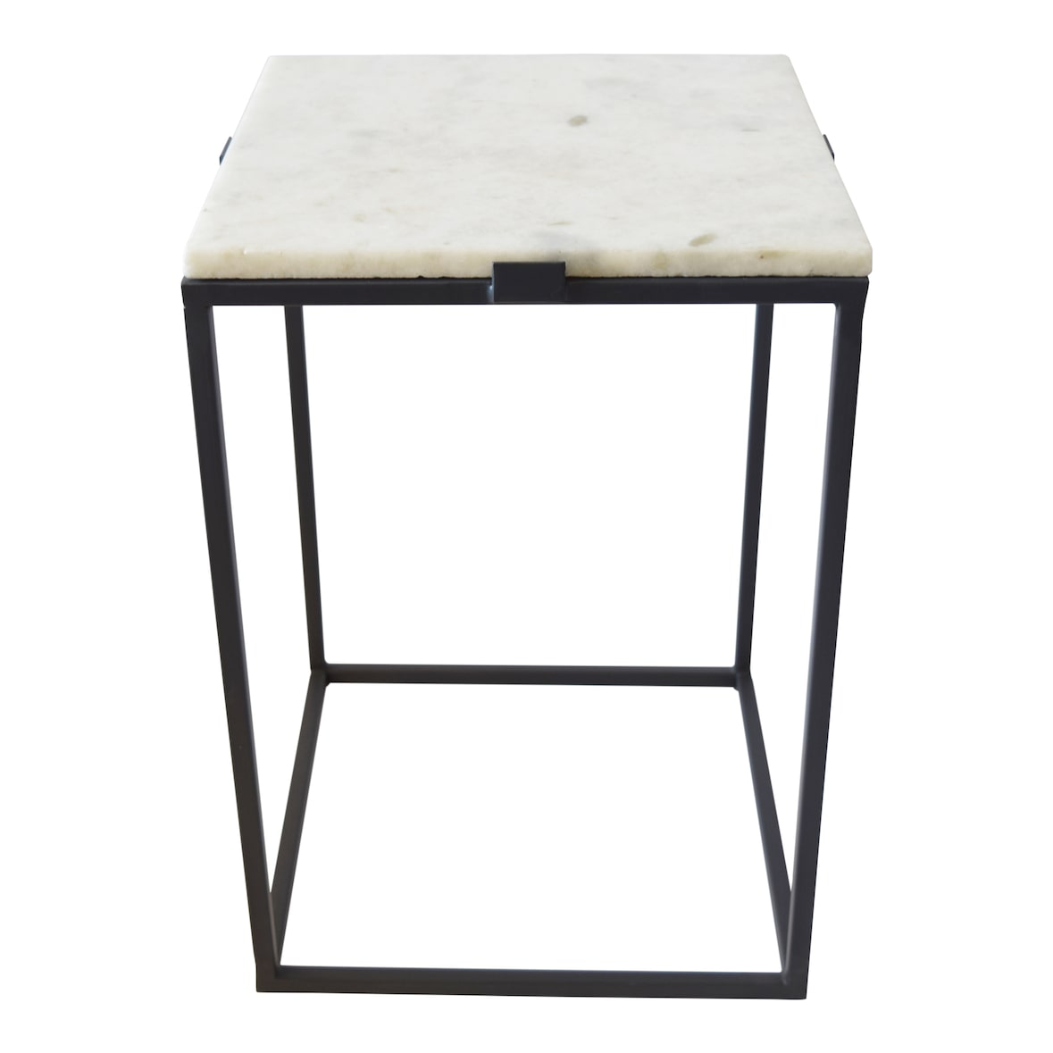 LOFT42 Marble Bijzettafel Vierkant Wit - Metaal - Marmer - 32x32x46