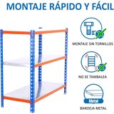thumbnail of SimonRack Scaffali Metallo Garage 1000x900x300 mm, 3 Ripiani in Acciaio, 180 kg per Ripiano, Blu/Arancione/Zincato – Simonclick