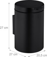 Ein schwarzer zylindrischer Behälter mit einem Deckel.