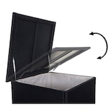 thumbnail of Poly-rattan set HWC-D21, balkon/tuin/lounge set Zitgroep, opbergvak ~ antraciet, donkergrijze kussens