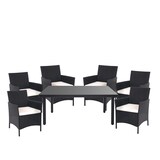 thumbnail of Poly rotan set Halden, tuinmeubelen balkonset zitset ~ antraciet, kussens crème