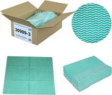 thumbnail of Grüne Welle, Universaltücher mit Textilcharakter, grün-weiß, 55 % Viskose, 45 % Polyester, ca. 50x58 cm, 25 Tücher