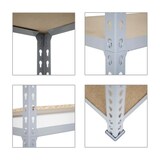 thumbnail of PROREGAL Schwerlastregal BIG MULI | HxBxT 200x100x30cm | 5 Fachböden | Fachlast 150kg | Grau | Lagerregal Werkstattregal | Standregal Lagerregal