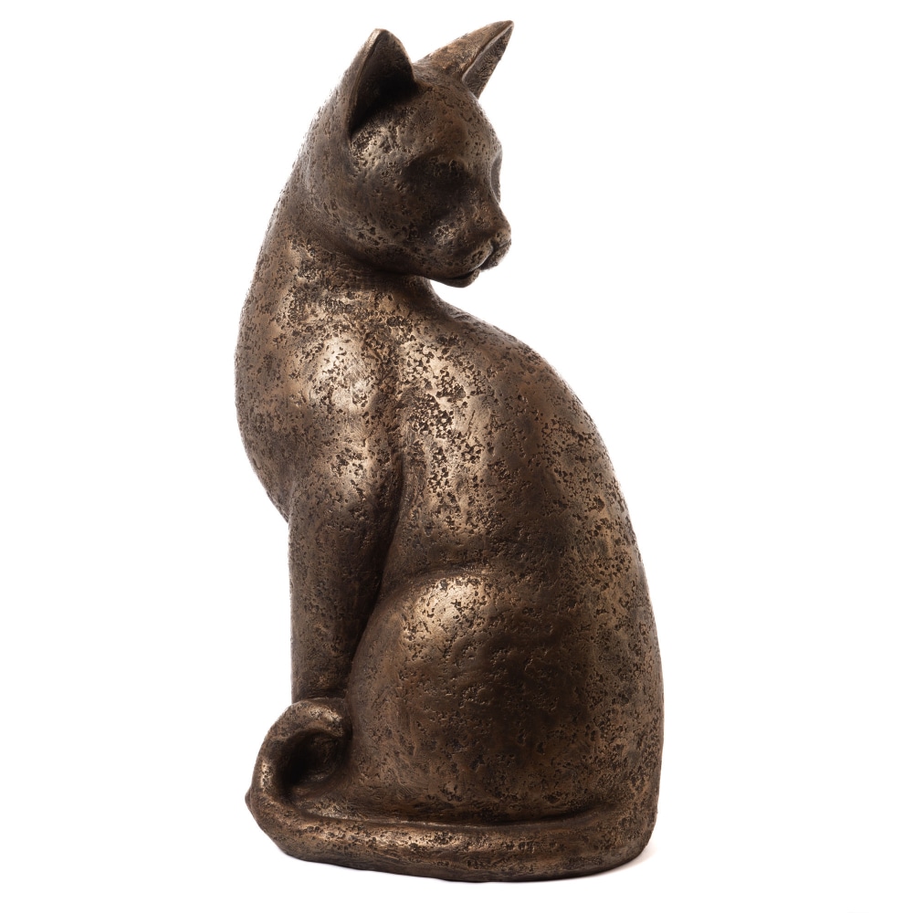 Chat 65 cm en poly  couleur laiton -  Or / Doré Autre forme Résine Amadeus 27.00x39.50 cm