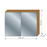 thumbnail of Spiegelschrank Badspiegel Badezimmer Spiegel City 80cm braun Eiche mit 5W LED-Strahler / Energiebox