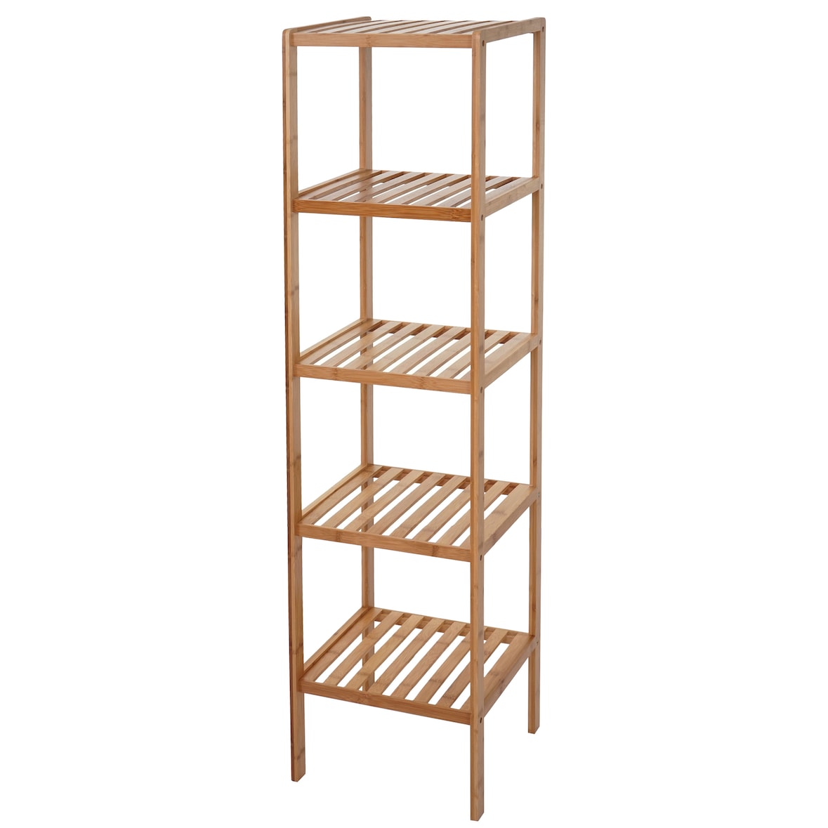 Badregal HWC-B18, Badezimmer Badschrank Standregal, Bambus ~ 140x34x33cm