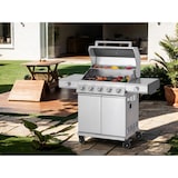 thumbnail of Tarrington House Gasbarbecue met 5+1+1 branders Glenwood, 138 x 57 x 121 cm, met plaat en wielen, roestvrij staal, zilver