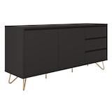 thumbnail of SalesFever Sideboard aus MDF | 2 Türen und 3 Schubladen | Beine Metall mit Messinglegierung | B 150 x T 40 x H 70 cm | grau