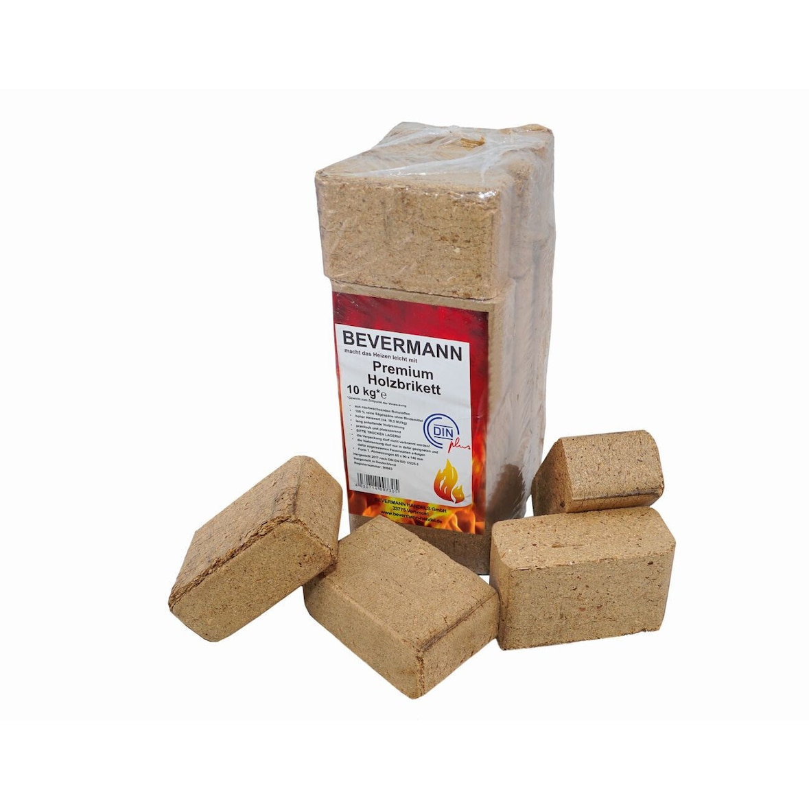 Premium Holzbriketts aus Buche/Eiche 10 kg ohne Bindemittel Größe: 6 x 9 x 14 cm