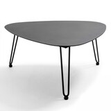 thumbnail of Table basse triangulaire en métal gris anthracite