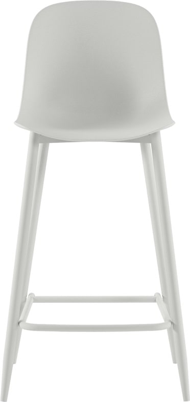 Frida Hocker aus weißem Polypropylen mit Metallbeinen, skandinavisches Design, ergonomischer Sitz für Küche und Wohnzimmer - Om/Frida