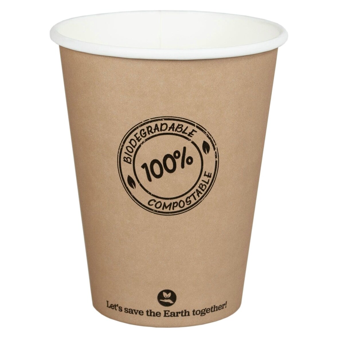 100x BIO Kartonbecher Kaffeebecher CoffeeToGo bis 100°C 300ml O9cm