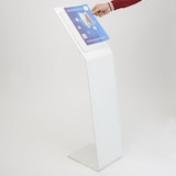 thumbnail of Danieli Store | Expositor publicitario de pie con atril con bolsillo tamaño A4 Vertical | Soporte de metal blanco con base en forma de L