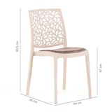 thumbnail of Lot de 6 chaises en polypropylène avec coussin, empilables, design moderne pour cuisine, salle à manger, bar ou restaurant – Anna – Crème/Taupe