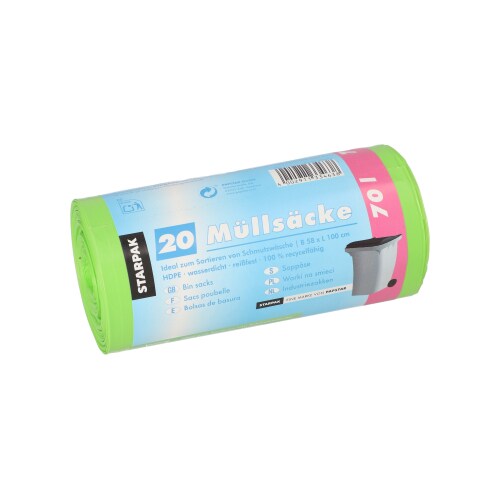 500 Müllsäcke, HDPE 70 l 100 cm x 58 cm grün