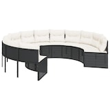 thumbnail of vidaXL Gartensofa mit Tisch und Kissen Rund Schwarz Poly-Rattan