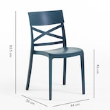 thumbnail of Set 6 Chaises en polypropylène avec fibre de verre empilables pour extérieur et jardin, bar et restaurant, cuisine design moderne - MARTINA - Pétrole