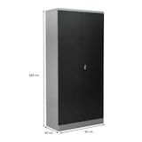 thumbnail of PROREGAL Stahlschrank BEE mit 9 lackierten Fachböden | HxBxT 195x92x42cm | Grau-Schwarz | Werkstattschrank Werkzeugschrank Aktenschrank