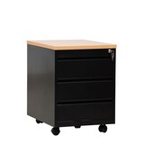 thumbnail of PROREGAL Rollcontainer Fox | 3 Schubladen | Schwanenhalsgriff | HxBxT 62x46x60 cm | Holzabdeckplatte | Schwarz