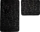thumbnail of Almina Premium 2 teiliges Bademattenset mit Steinmotiv Schwarz