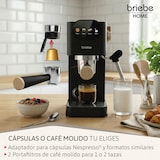 thumbnail of Cafetera Espresso 20 Bares Compatible Cápsulas Nespresso y Café Molido Espumador Leche, Briebe, Nordic, EC1180BLK, Negro