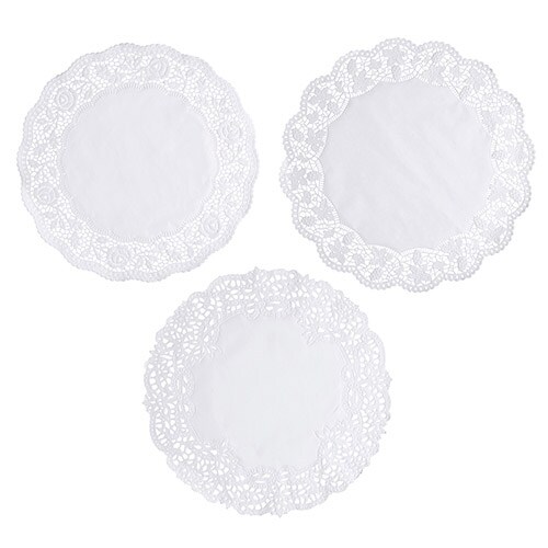 6 Tortenspitzen rund weiss 3 Größen sortiert: 35, 36, 37 cm