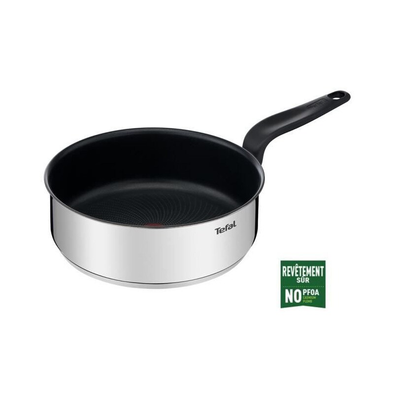 Tefal E3093204 Primary Sauteuse Inox Avec Revetement Anti-adhesif 24 Cm + Couvercle, Compatible Induction