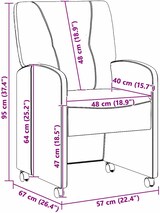 thumbnail of vidaXL Esszimmerstühle mit Rollen 2 pcs Dunkelgrün 57 x 67 x 95 cm