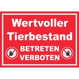 thumbnail of Wertvoller Tierbestand Schild A6 Rückseite selbstklebend